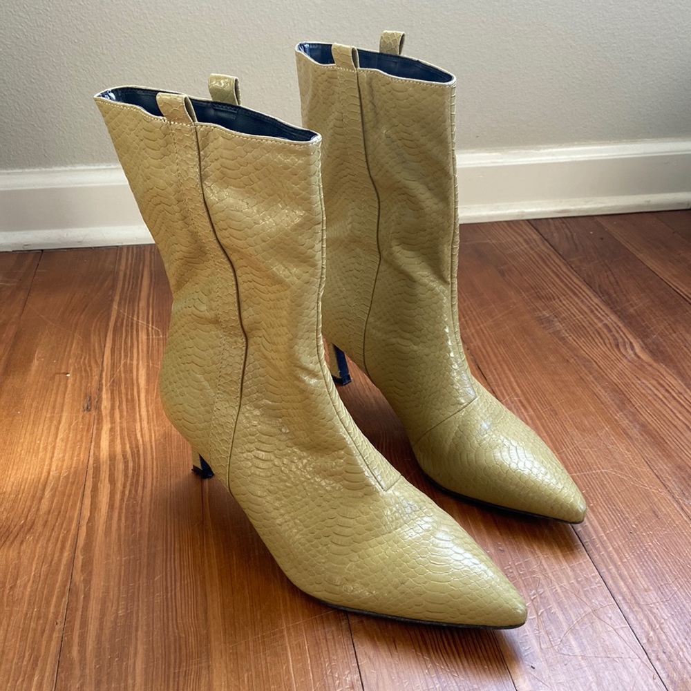 Faux Snakeskin Boots